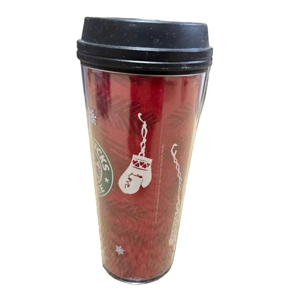 Starbucks Holiday Christmas Coffee Tumbler Hot / Cold Drink Thru 16oz 2009